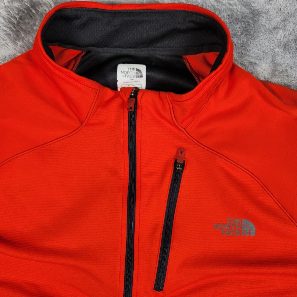 The North Face Pullover Mens XL A5UN Red 1/4 Zip Thumbhole Mesh Panel EUC - Picture 3 of 9
